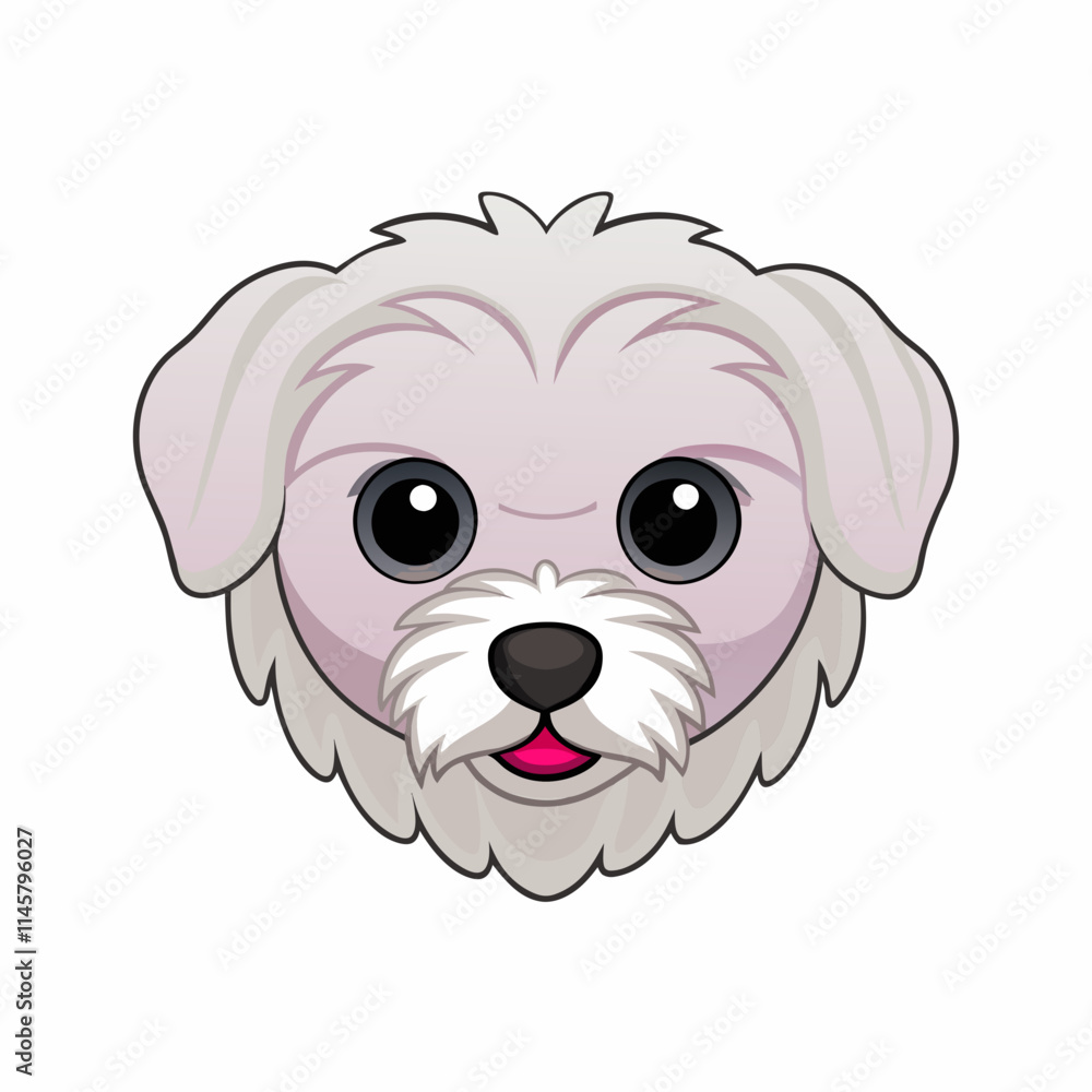Cute Maltese Dog Head vector cartoon illustration Cute Maltese Dog Head vector cartoon illustration