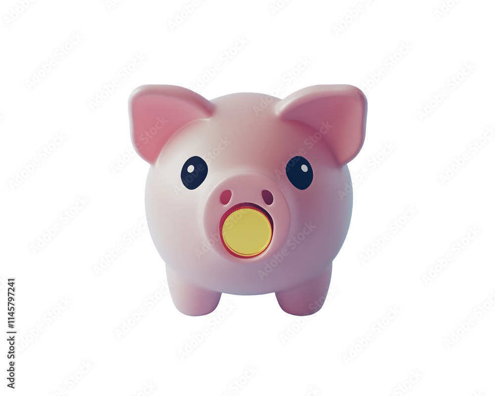Cute Pink Piggy Bank with Coin Slot Cute Pink Piggy Bank with Coin Slot