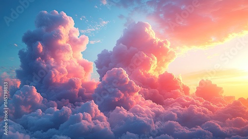 Textured clouds at sunset symbolize outdoor environments, climate change, and greenhouse gas effects.