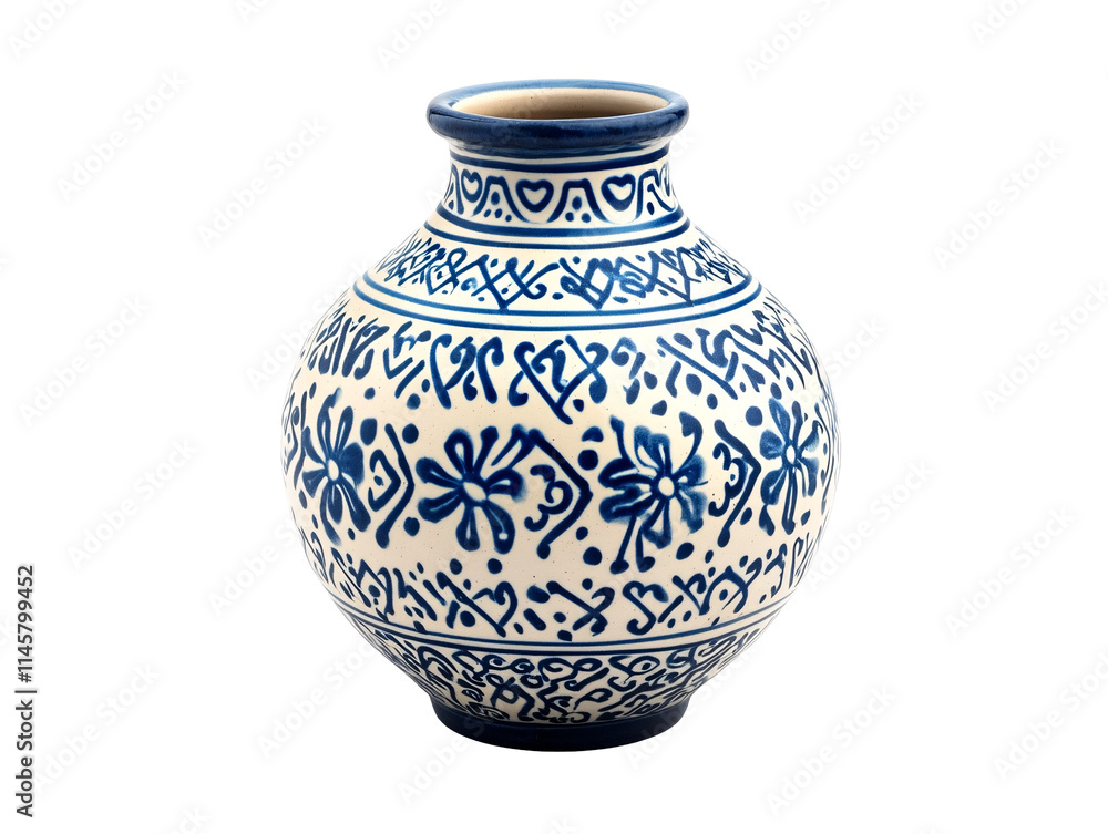Isolated Blue and White Ceramic Vase Isolated Blue and White Ceramic Vase