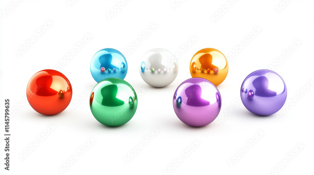 Bingo lottery balls with numbers from one to eight. Vector realistic set of 3d color balls for lotto keno game or billiard. Glossy spheres for casino gambling and snooker isolated on white background Bingo lottery balls with numbers from one to eight. Vector realistic set of 3d color balls for lotto keno game or billiard. Glossy spheres for casino gambling and snooker isolated on white background