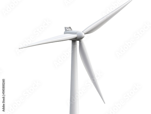 Isolated White Wind Turbine