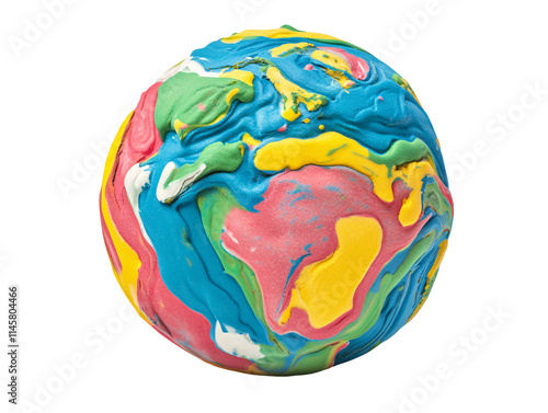 Isolated Earth Globe Made of Play Dough