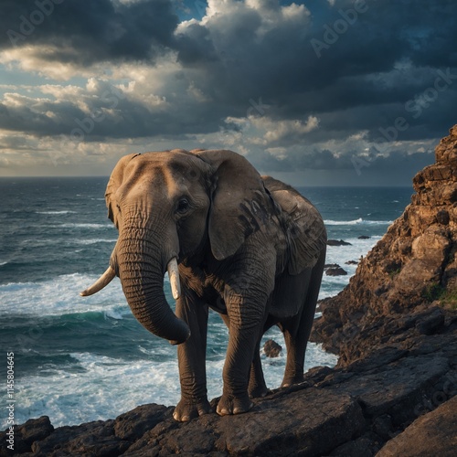 An elephant is a large, herbivorous mammal known for its impressive size, long trunk, and tusks. There are two primary species: the African elephant and the Asian elephant. African elephants are typic photo