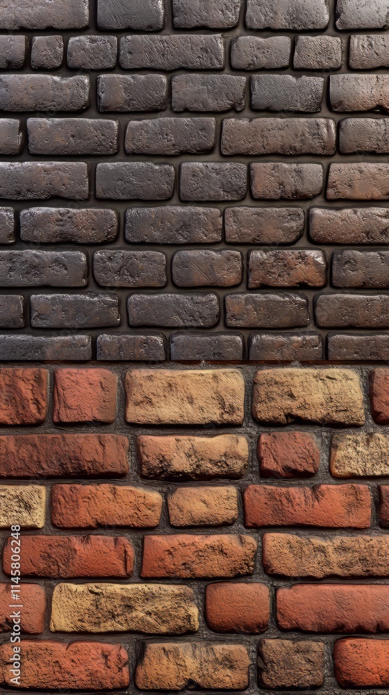 Obraz premium Photoshop background textures of a brick wall featuring a row of bricks on the left, a row of bricks on the right, and a row of bricks in the middle. photoshop textures. 