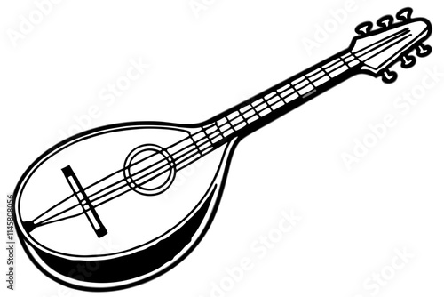 Mandolin line art illustration