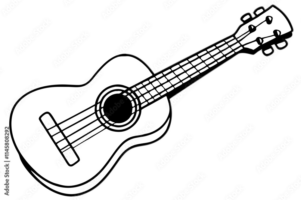 Ukulele line art illustration Ukulele line art illustration