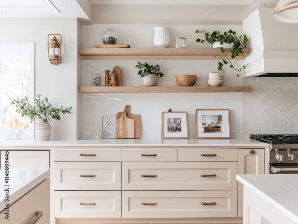 Elegant Kitchen Design With Neutral Color Palette And Wooden Accents Elegant Kitchen Design With Neutral Color Palette And Wooden Accents
