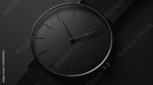 Wallpaper Mural Detailed Close-Up of a Vintage Black Timepiece: Retro Watch Face for Business and Office Decor Torontodigital.ca