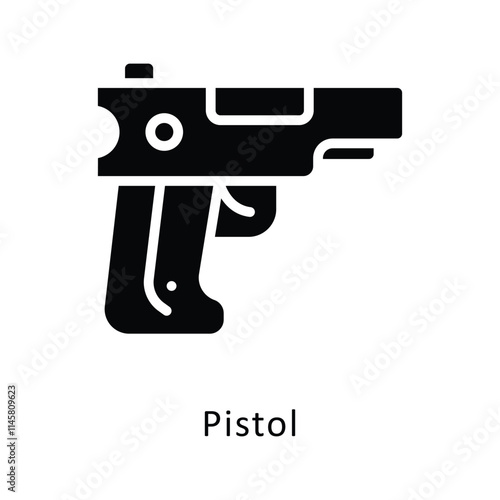 Pistol Vector Gylph Icon. Eps 10 file 