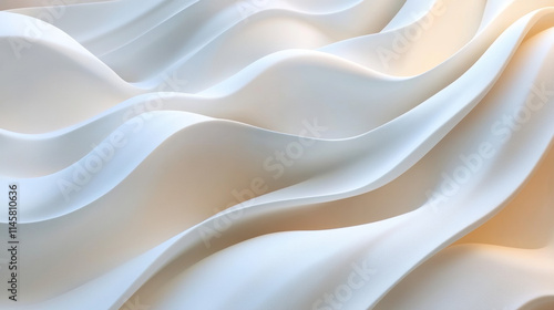 Texture of white cosmetic cream, sunscreen, milk or yogurt surface with ripple and waves. Abstract background with liquid dairy product splash or smooth satin drapery, vector. 3D Illustration