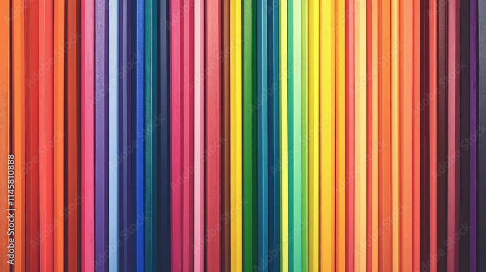 Obraz premium Colorful collection of vertical colored pencils creating a vibrant and artistic background pattern suitable for creative projects and designs