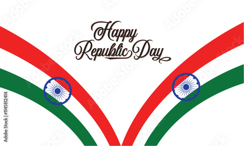 26th January India republic day celebration background, banner with Indian flag . vector illustration. EPS 10