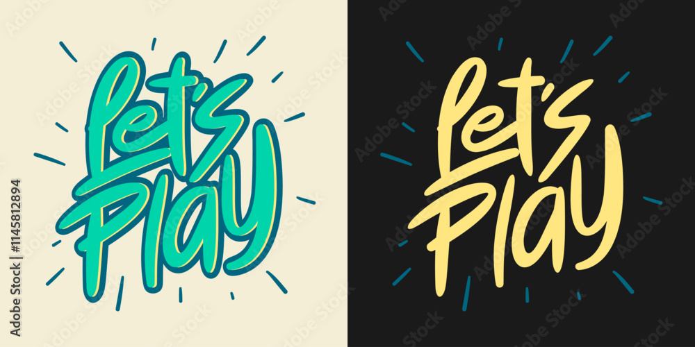 Obraz premium Let's play. Hand drawn vector lettering