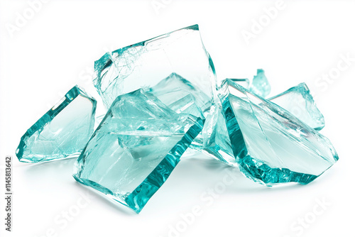 Wallpaper Mural Broken glass pieces isolated on white background.. Torontodigital.ca