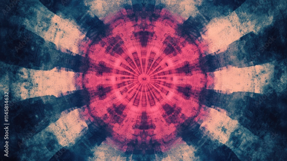 Obraz premium Retro tie dye background with grunge texture and vibrant colors ideal for creative designs and artistic projects