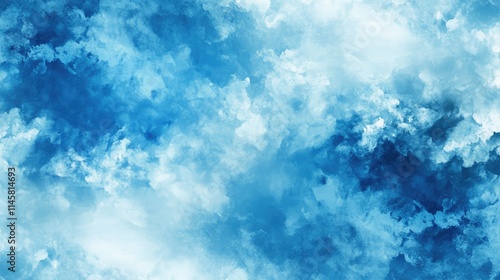 Cloudy blue sky abstract background with soft wispy clouds creating a serene and tranquil atmosphere for design projects.