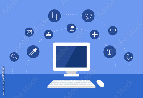 Wallpaper Mural Photoshop tools on computer Torontodigital.ca