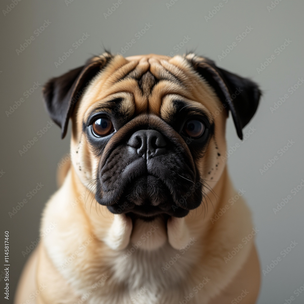 pug dog portrait pug dog portrait