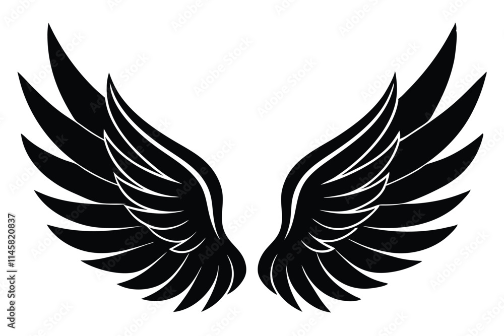 Angel Wings | isolated vector illustration on white background Angel Wings | isolated vector illustration on white background
