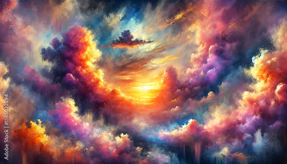 Obraz premium Artistic Vibrant Sunset Clouds