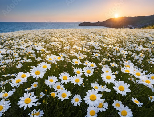 flowers at sunset