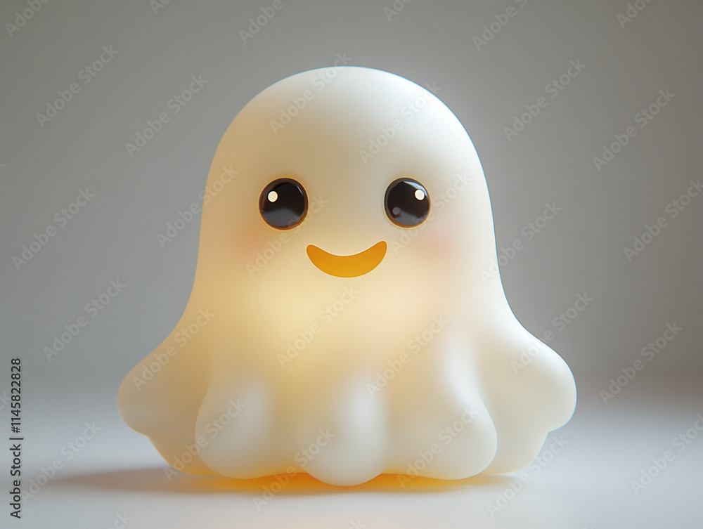 3D Cartoon Ghost Character On a minimalist background 3D Cartoon Ghost Character On a minimalist background