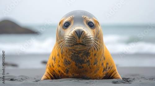 beautiful elephant seal clipart isolated on a white background elephant seal