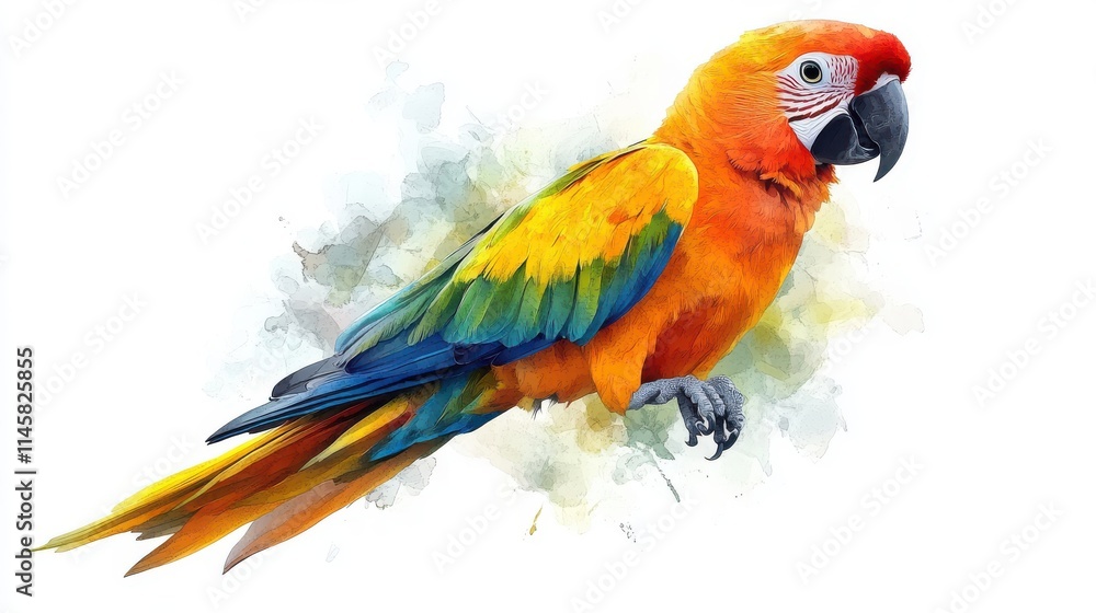 Fototapeta premium beautiful parrot clipart isolated on a white background parrot