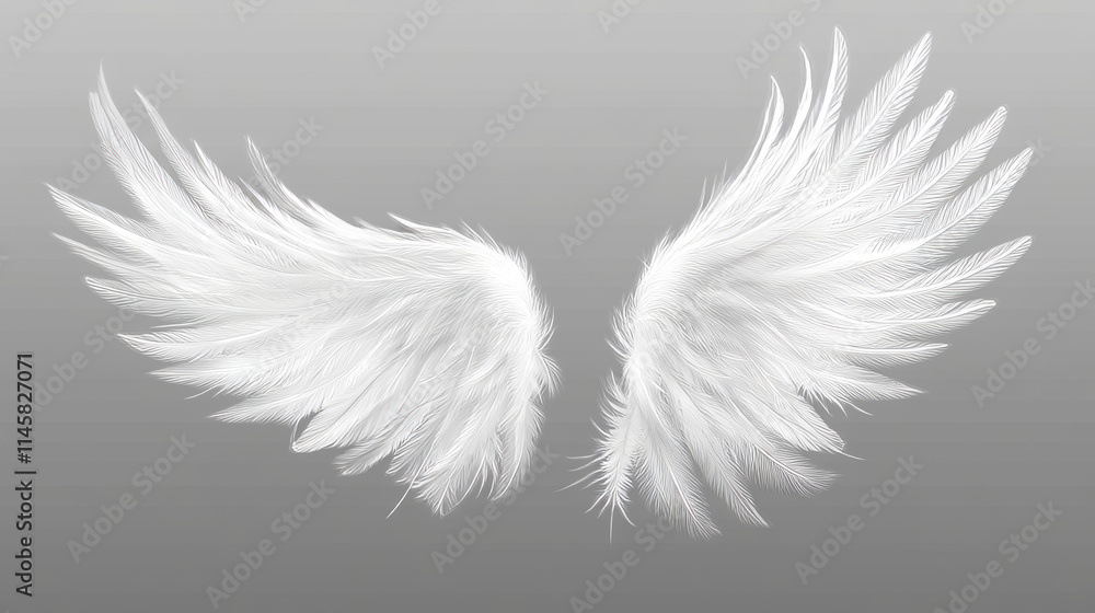 Obraz premium White soft feathers, bird plumage isolated on transparent background. Flying fluffy quills of angel, goose, swan or dove. Lightweight plumes set, vector realistic illustration