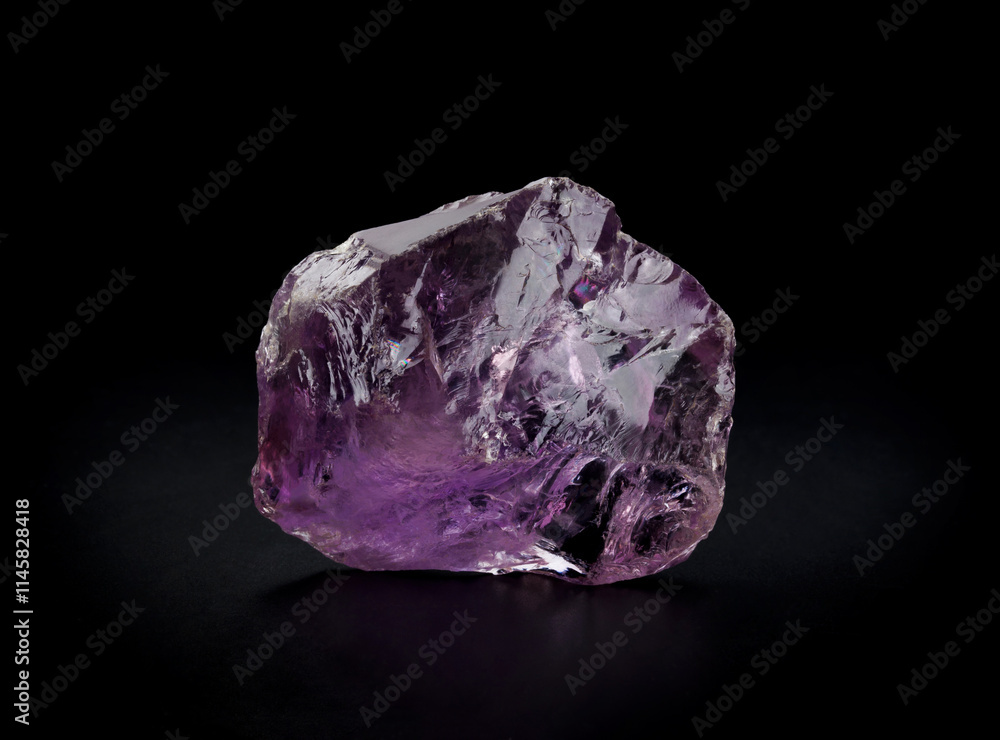 Amethyst on a black background. Mineral sample. Amethyst on a black background. Mineral sample.