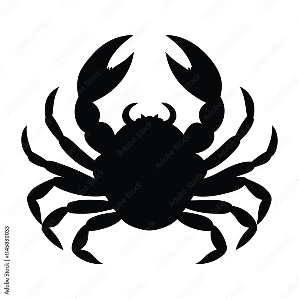 A crab silhouette vector art illustration. A crab silhouette vector art illustration.