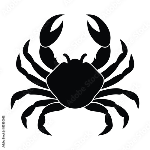 A crab silhouette vector art illustration. photo