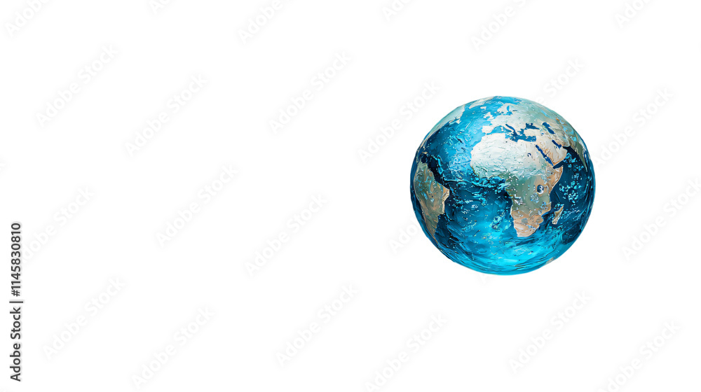 Fototapeta premium Stunning 3D Render Blue Planet Earth Globe World Map Global Concept