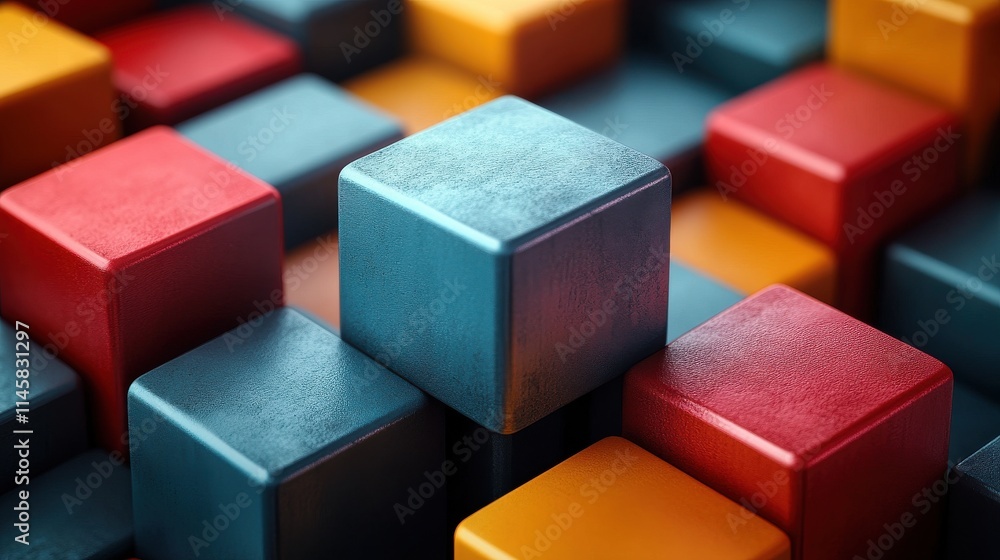 Obraz premium geometric design cube shape seamless looped animatio