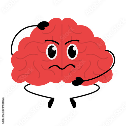 Brain Mental Health Character Illustration