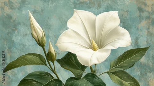 illustration of a datura flower isolated on a white background datura