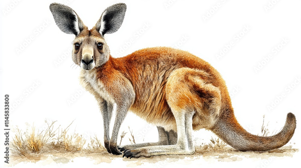 illustration of a kangaroo isolated on a white background kangaroo illustration of a kangaroo isolated on a white background kangaroo
