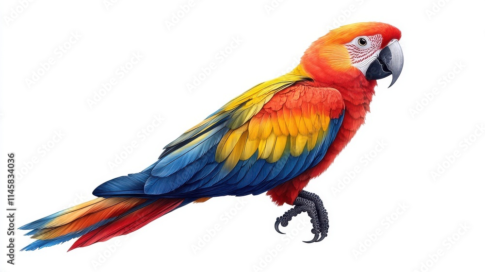 Obraz premium illustration of a parrot isolated on a white background parrot