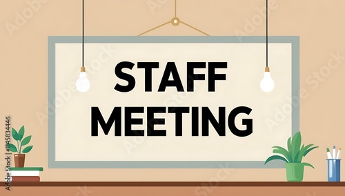 Staff Meeting Announcement on a Notice Board