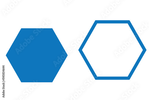 Hexagon icon of vector geometry hexagonal six sided polygon hexagon line