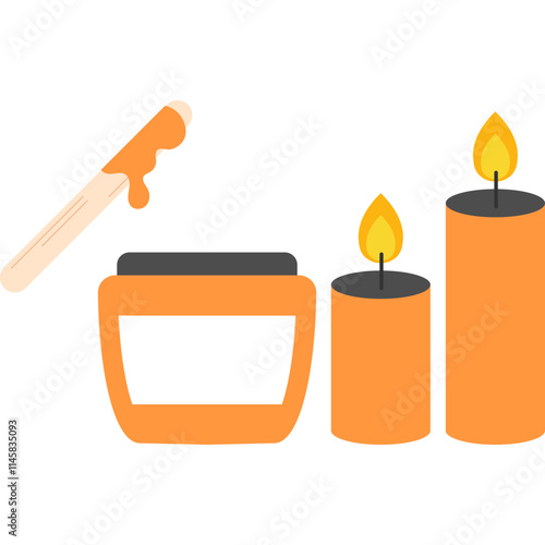 Waxing Flat Illustration