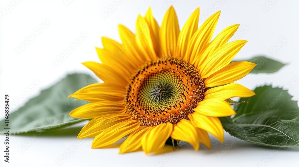 Fototapeta premium illustration of a sunflower isolated on a white background sunflower