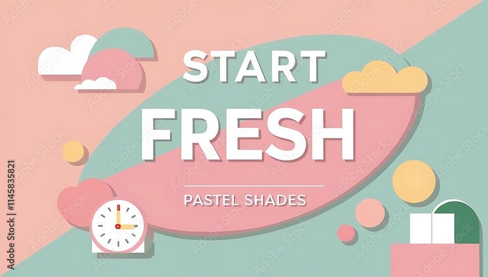 Start Fresh Pastel Shades Design Background Illustration