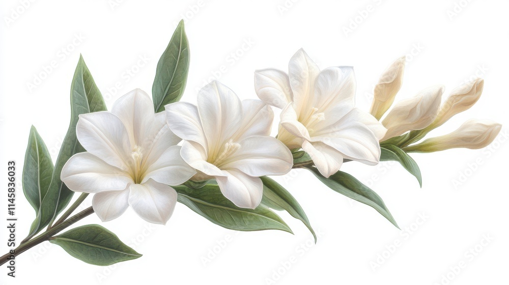 illustration of a tuberose flower isolated on a white background tuberose illustration of a tuberose flower isolated on a white background tuberose