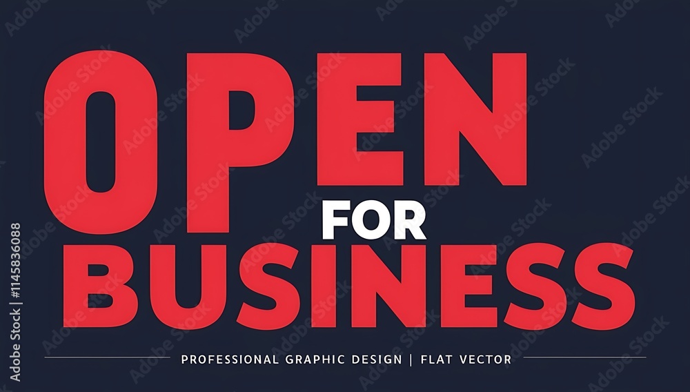 Red Open For Business Sign Graphic Design Red Open For Business Sign Graphic Design