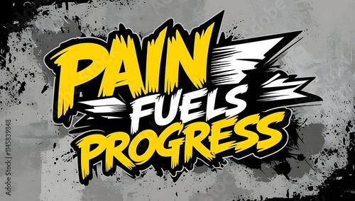 Pain Fuels Progress Motivational Graphic Design