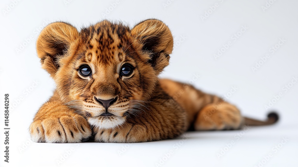 photo of a lion cub isolated on a white background lion cub photo of a lion cub isolated on a white background lion cub