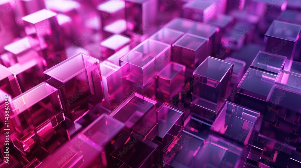 Abstract Purple Glass Cubes Digital Art Abstract Purple Glass Cubes Digital Art