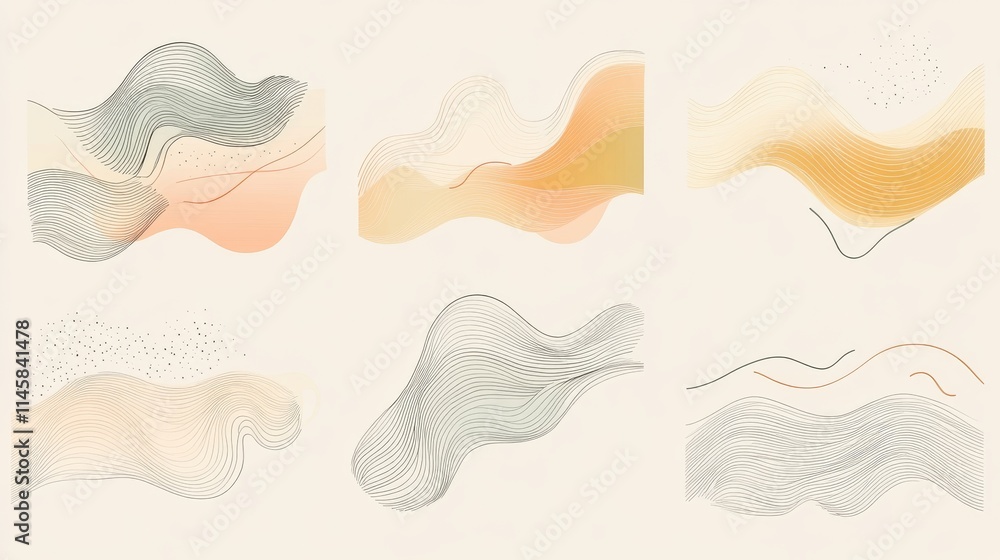 4.A line-art social media template set with soft, abstract shapes and organic lines. The designs use minimalistic elements and gentle curves to create an inviting, modern feel, with harmonious 4.A line-art social media template set with soft, abstract shapes and organic lines. The designs use minimalistic elements and gentle curves to create an inviting, modern feel, with harmonious